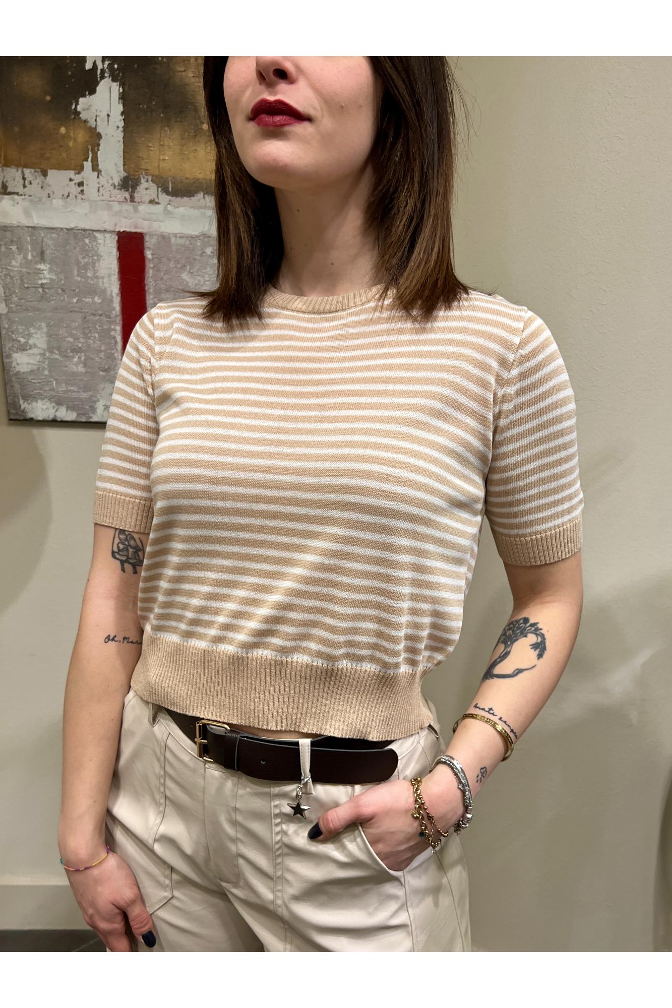 SUSY MIX Maglia rigata Susy mix Beige