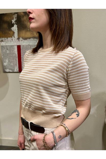 SUSY MIX Maglia rigata Susy mix Beige