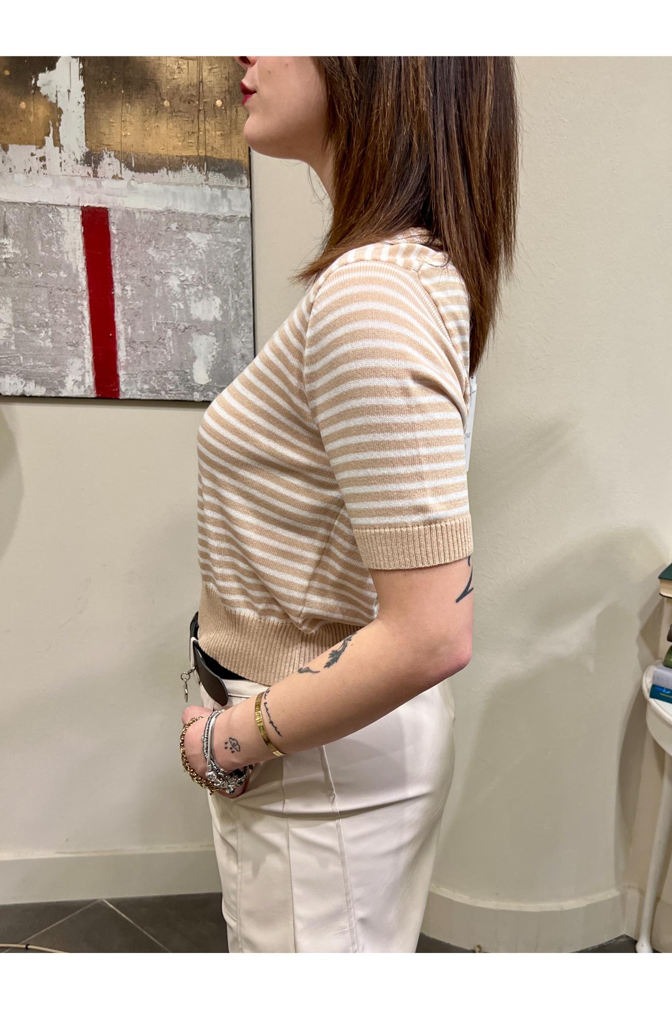 SUSY MIX Maglia rigata Susy mix Beige
