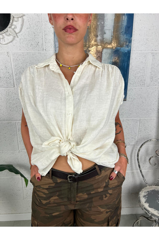 SUSY MIX Camicia di lino Susy mix Latte