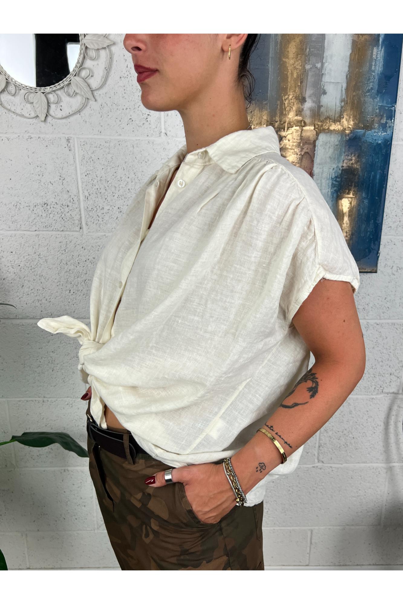 SUSY MIX Camicia di lino Susy mix Latte
