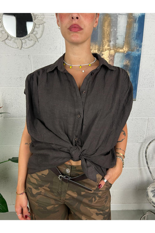 SUSY MIX Camicia di lino Susy mix Moro