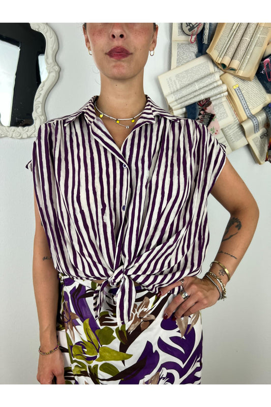 SUSY MIX Camicia rigata Susy mix Viola