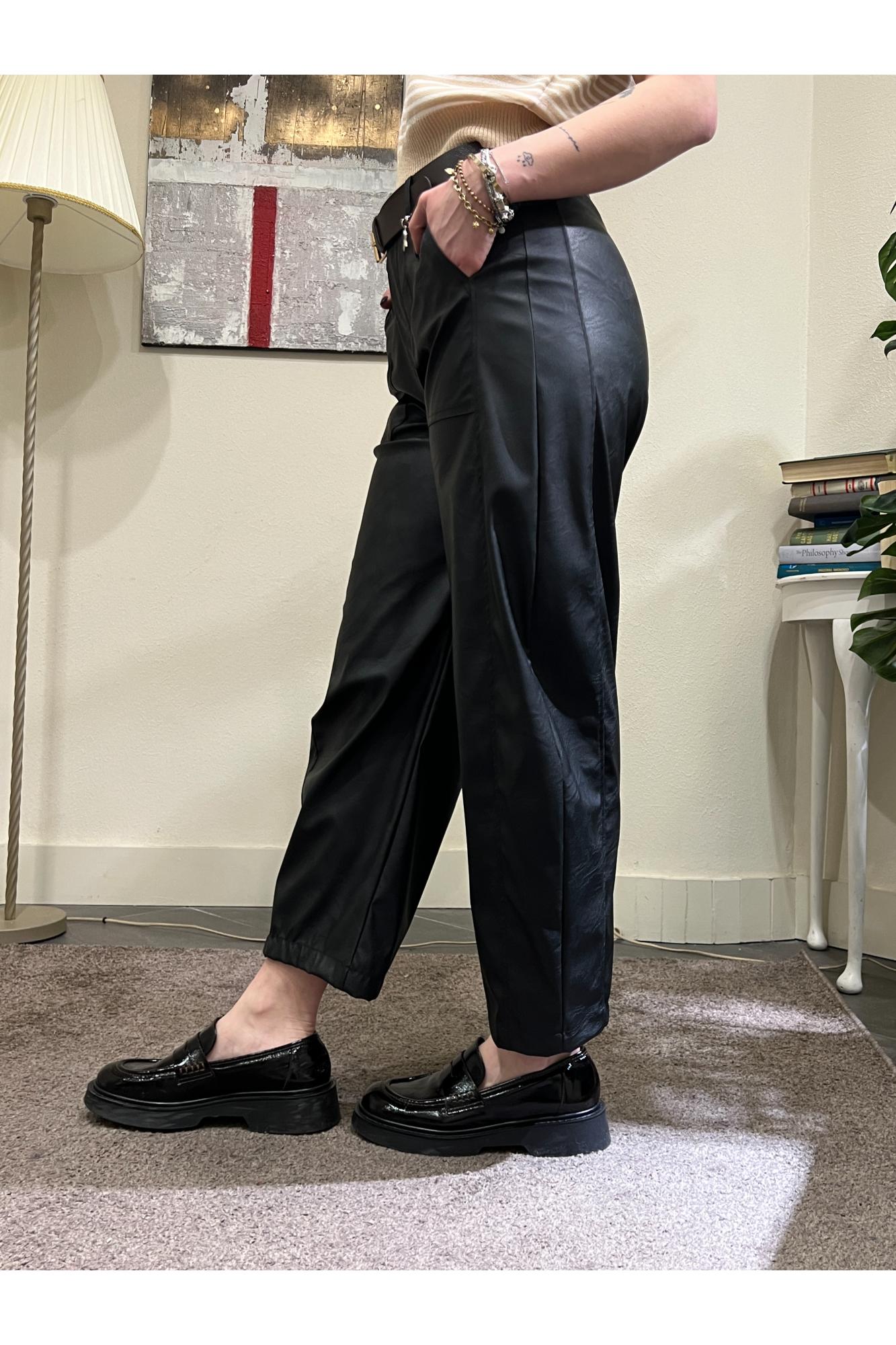 SUSY MIX Pantalone in ecopelle Susy mix Nero