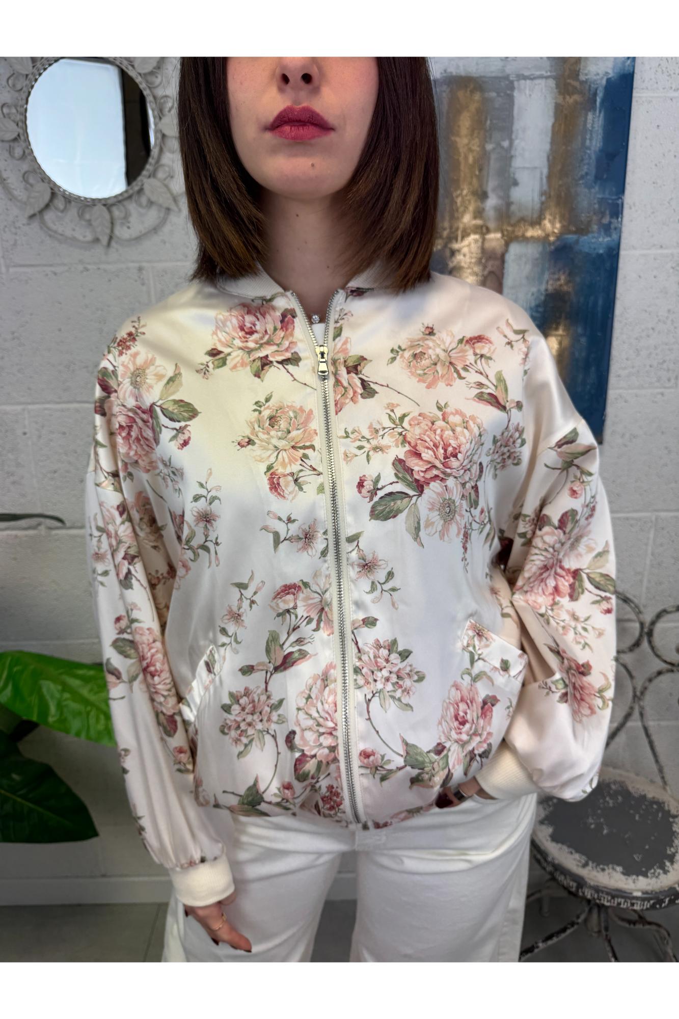SUSY MIX Bomber fiorato Susy mix Burro