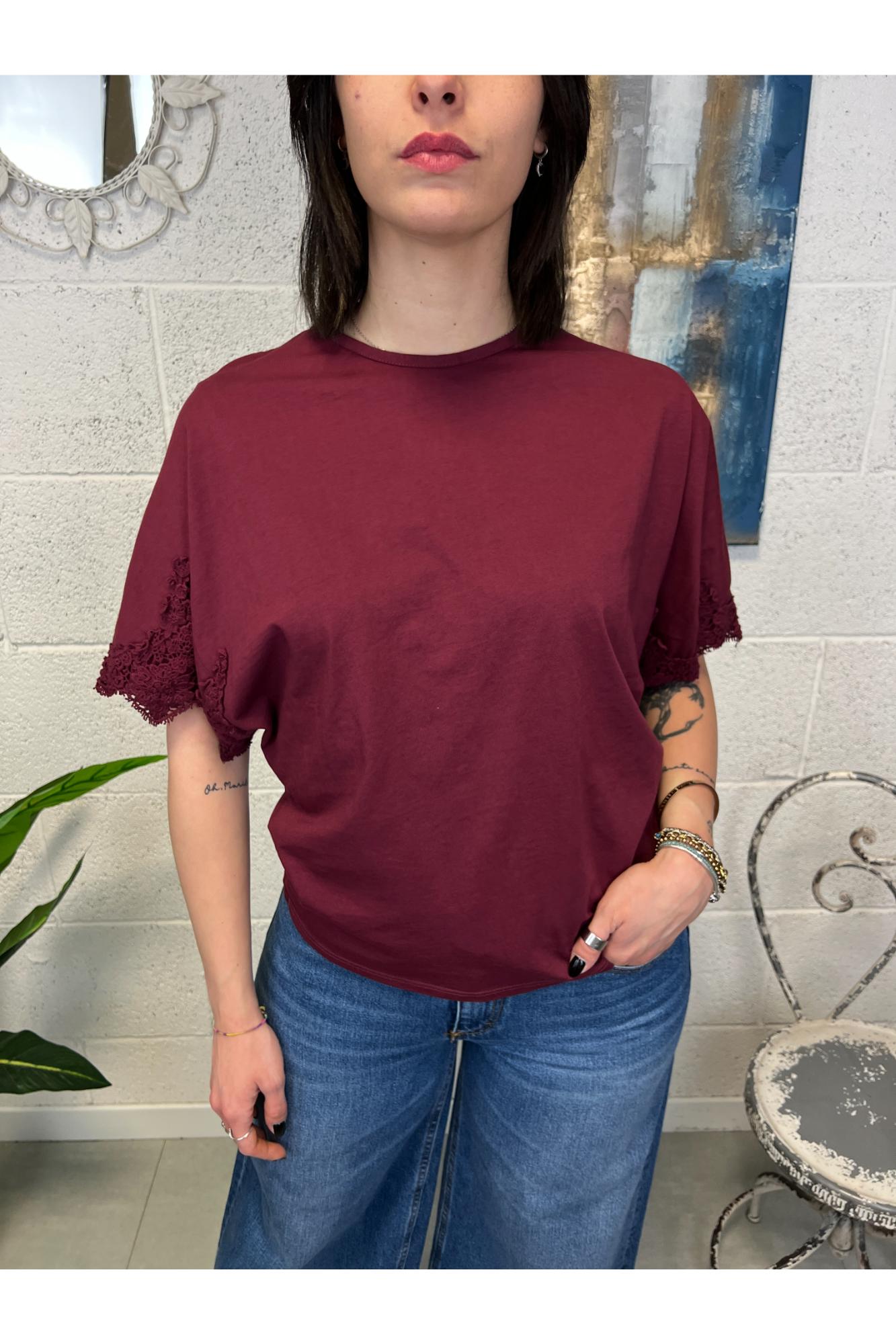 SUSY MIX T-shirt con frangia Susy mix Fico
