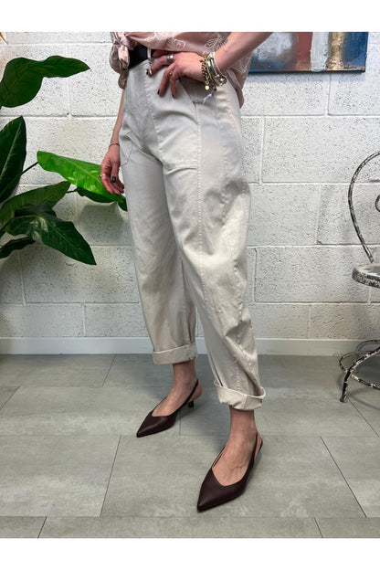 SUSY MIX Pantalone stellina leggera Susy mix Sabbia