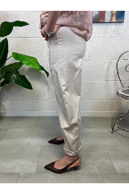 SUSY MIX Pantalone stellina leggera Susy mix Sabbia