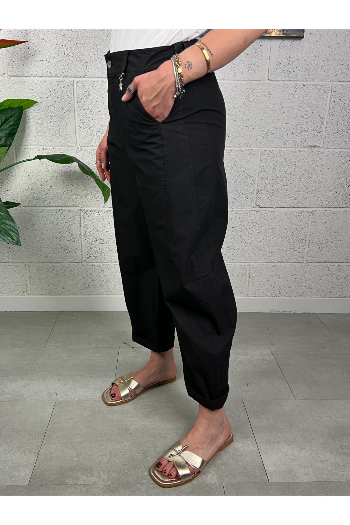 SUSY MIX Pantalone stellina paracadute Susy mix Nero