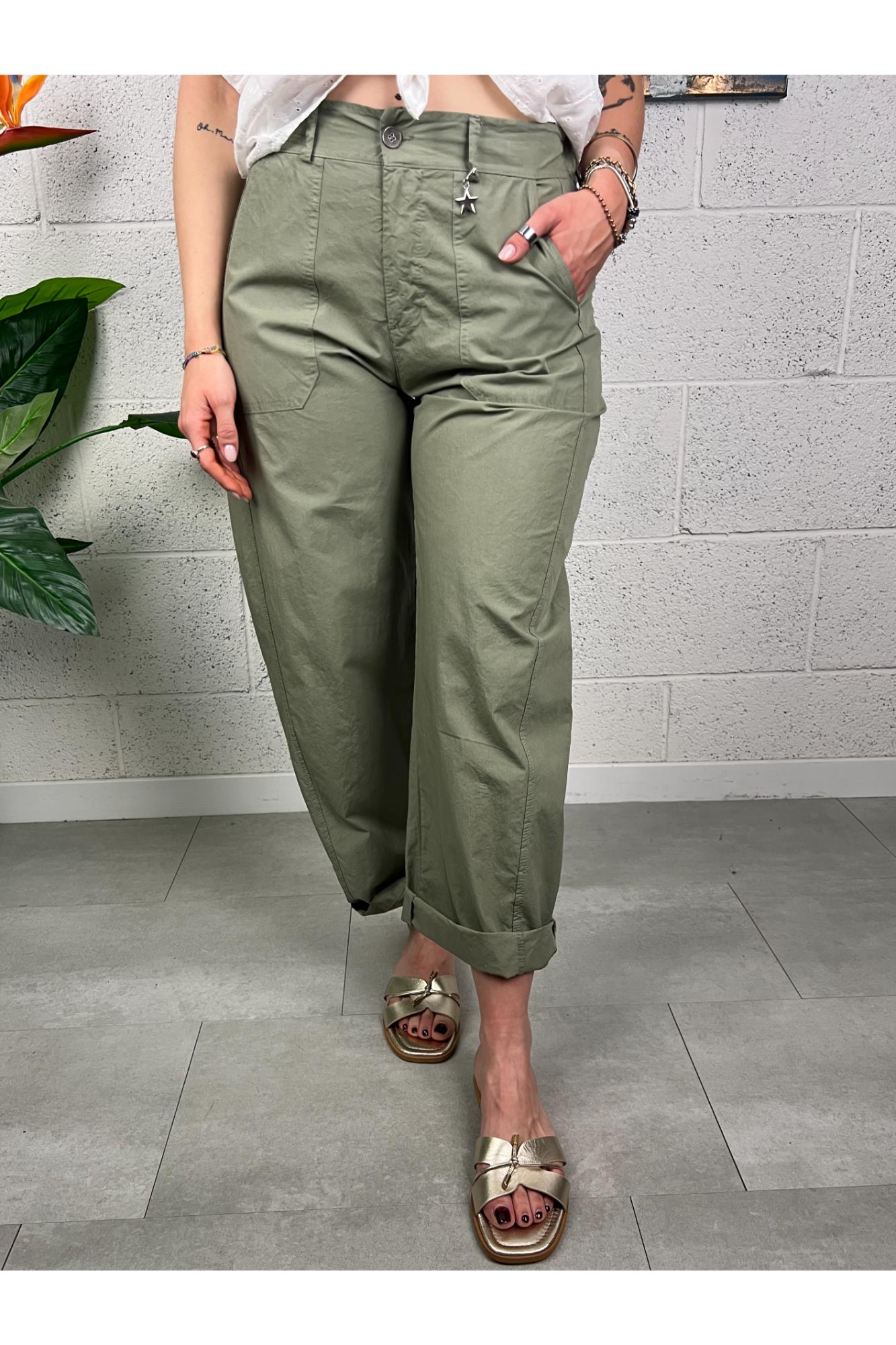 SUSY MIX Pantalone stellina paracadute Susy mix Verde