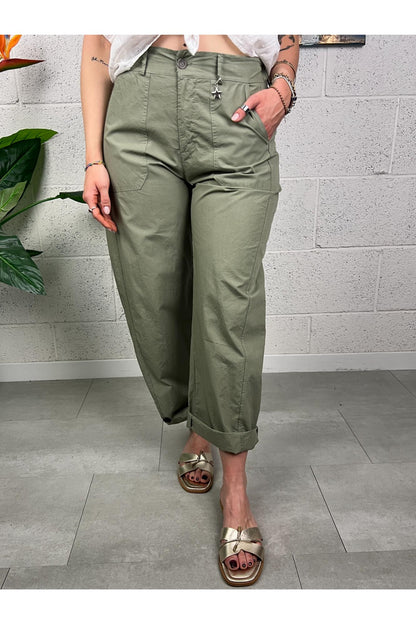 SUSY MIX Pantalone stellina paracadute Susy mix Verde