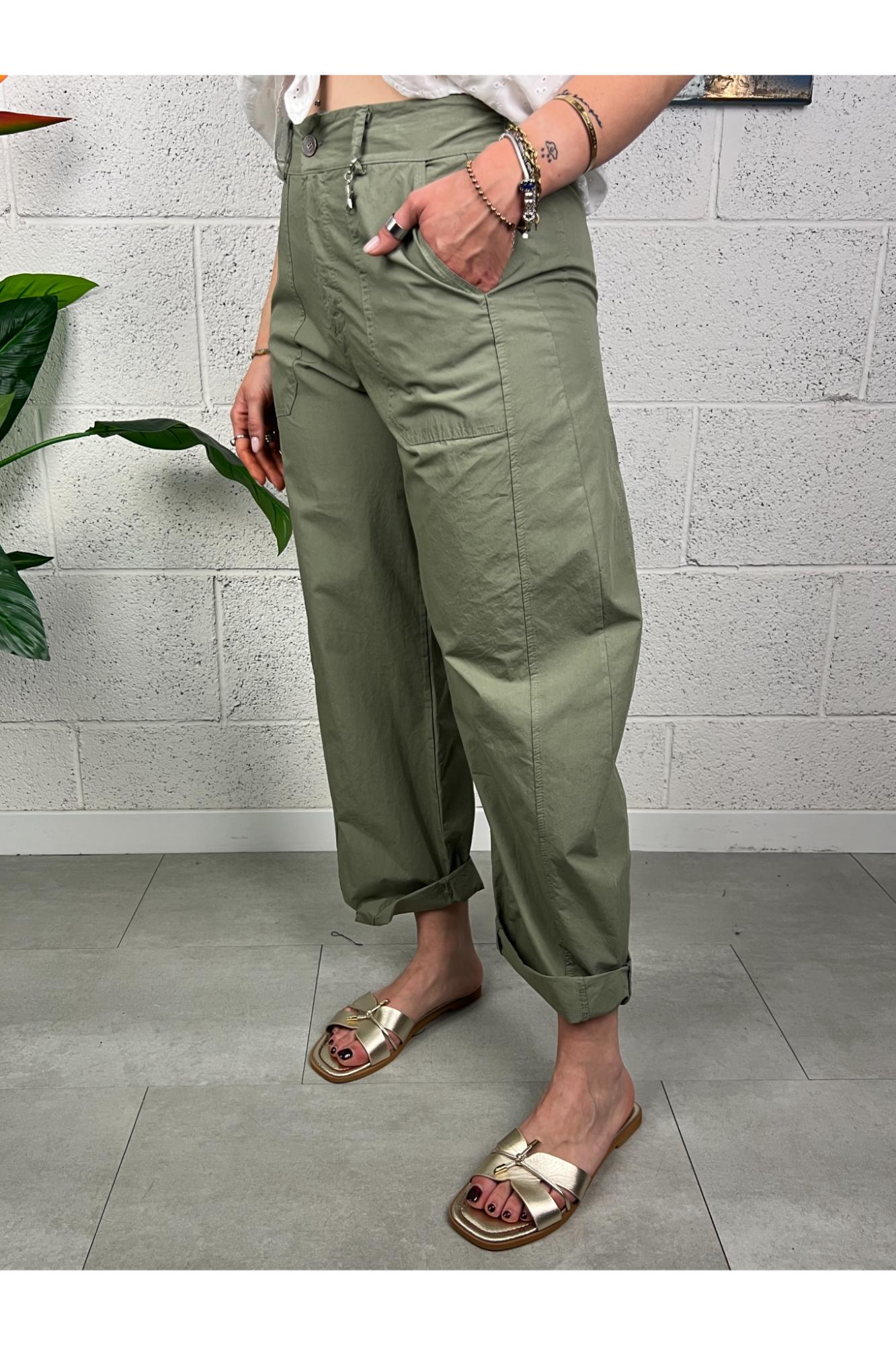 SUSY MIX Pantalone stellina paracadute Susy mix Verde