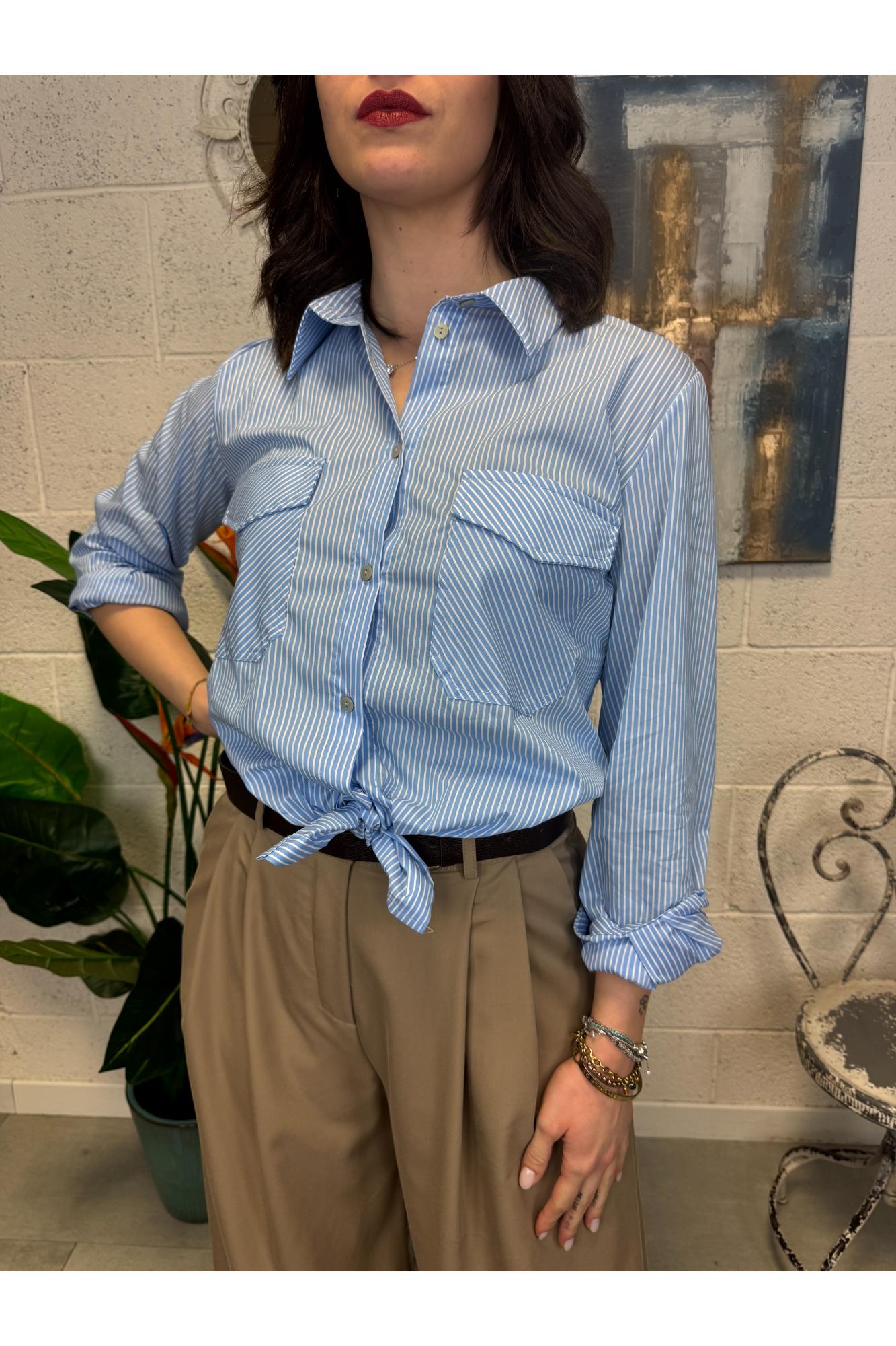 SUSY MIX Camicia bacchettata Susy mix Azzuro