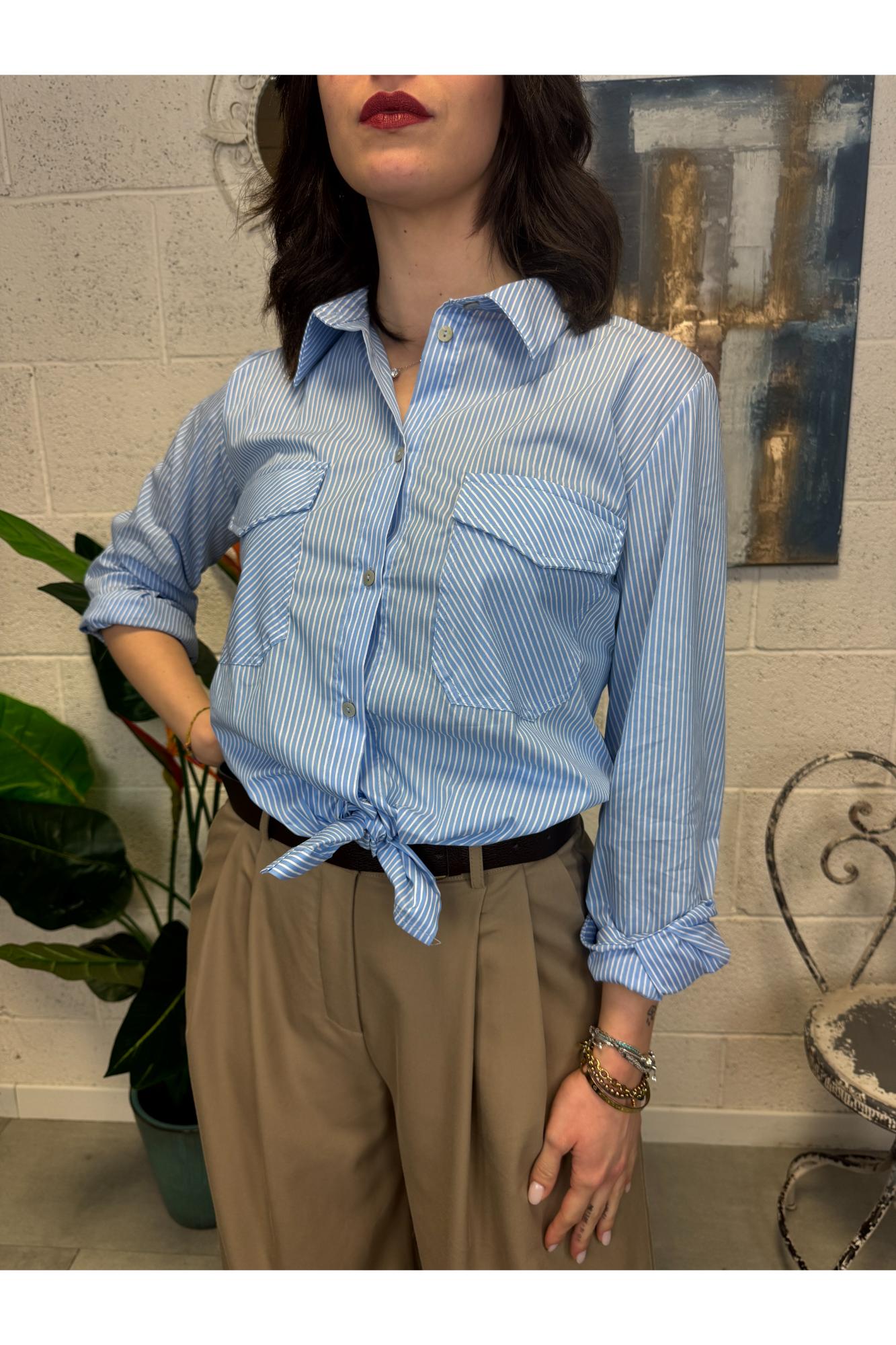 SUSY MIX Camicia bacchettata Susy mix Azzuro