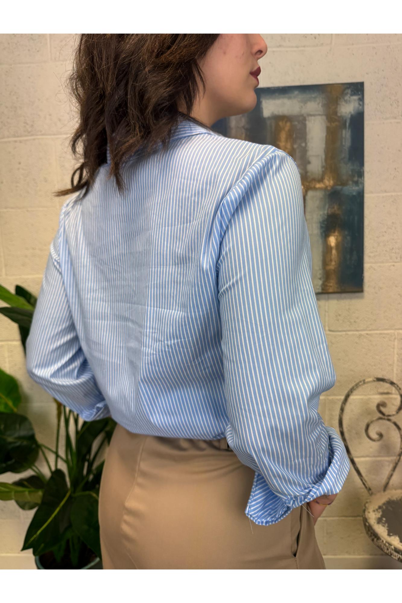 SUSY MIX Camicia bacchettata Susy mix Azzuro