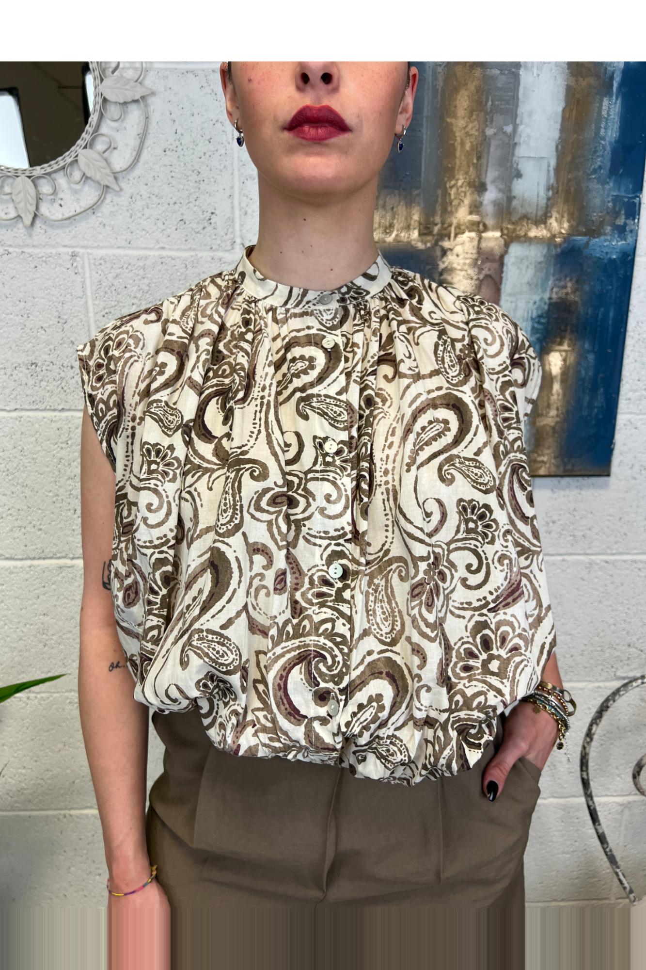 SUSY MIX Camicia smanicata fantasia Susy mix Tabacco