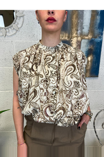 SUSY MIX Camicia smanicata fantasia Susy mix Tabacco