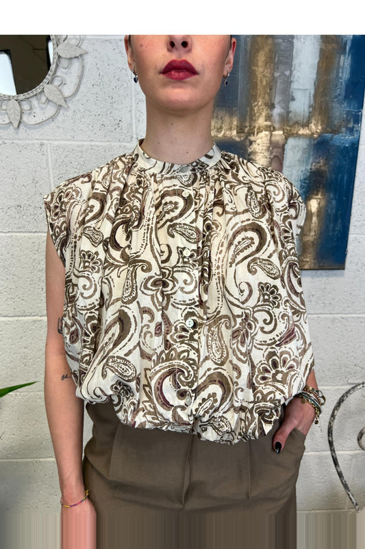 SUSY MIX Camicia smanicata fantasia Susy mix Tabacco