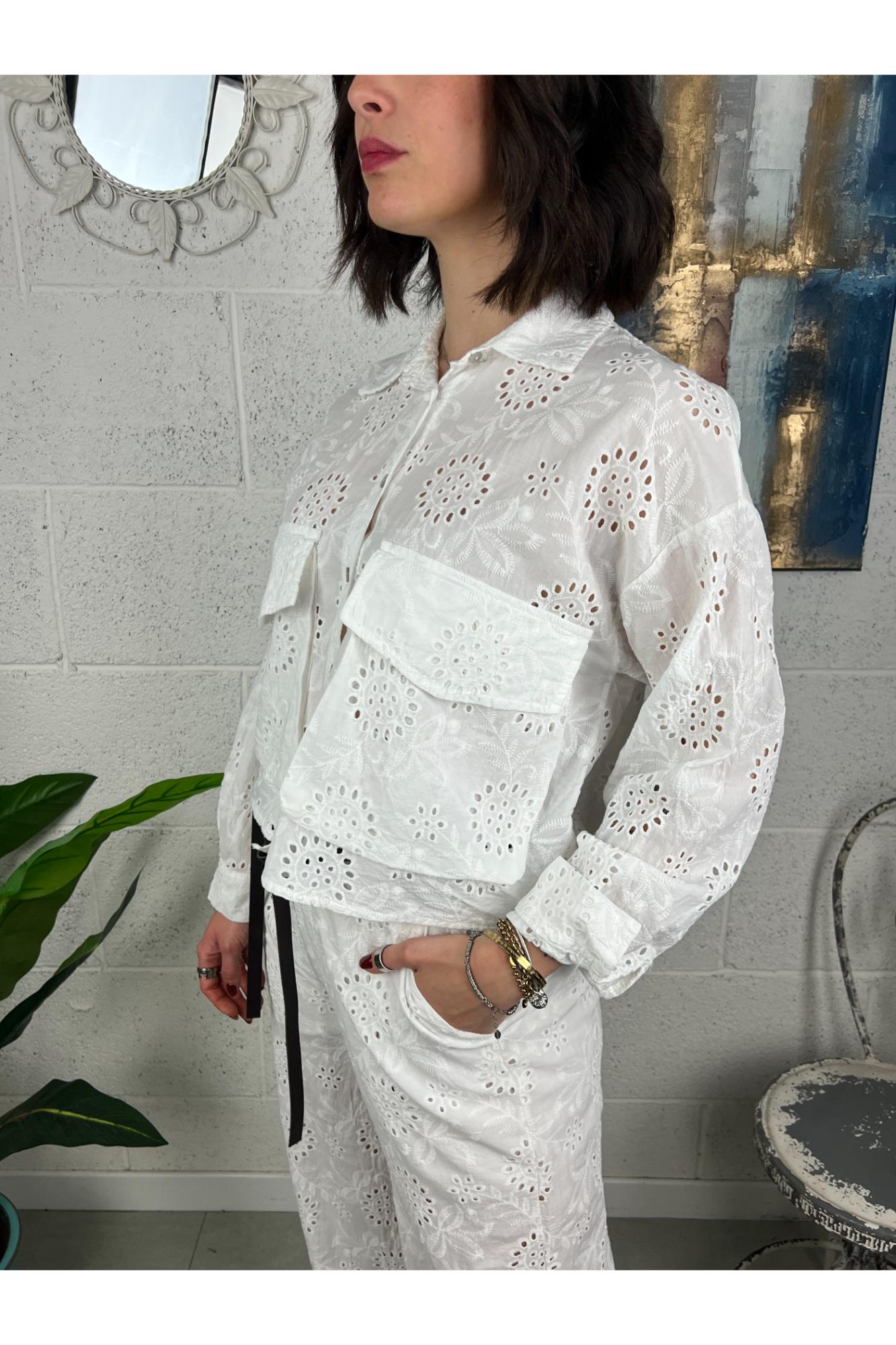 Camicia san gallo tagliata dritta Susy mix