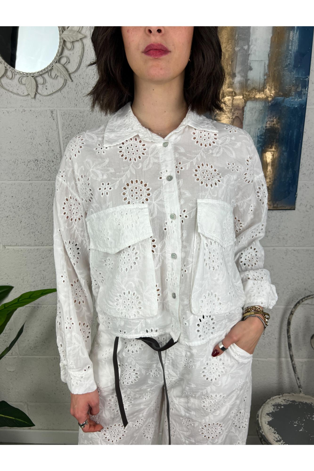 Camicia san gallo tagliata dritta Susy mix