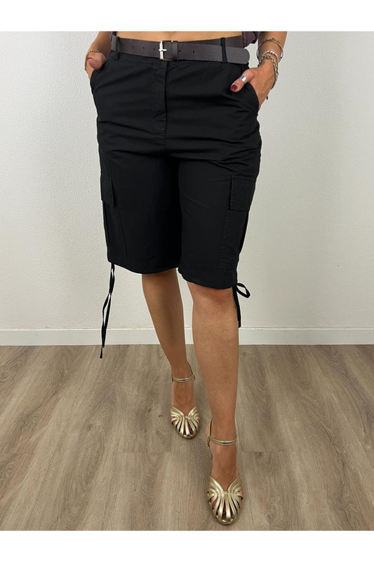 SUSY MIX Bermuda con tasconi Susy mix Nero
