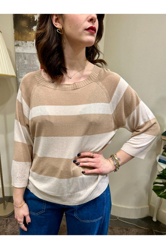 SUSY MIX Maglia rigata Susy mix Beige