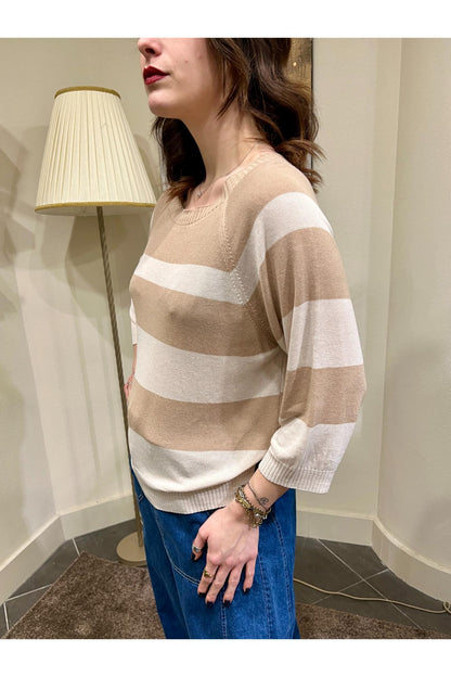 SUSY MIX Maglia rigata Susy mix Beige