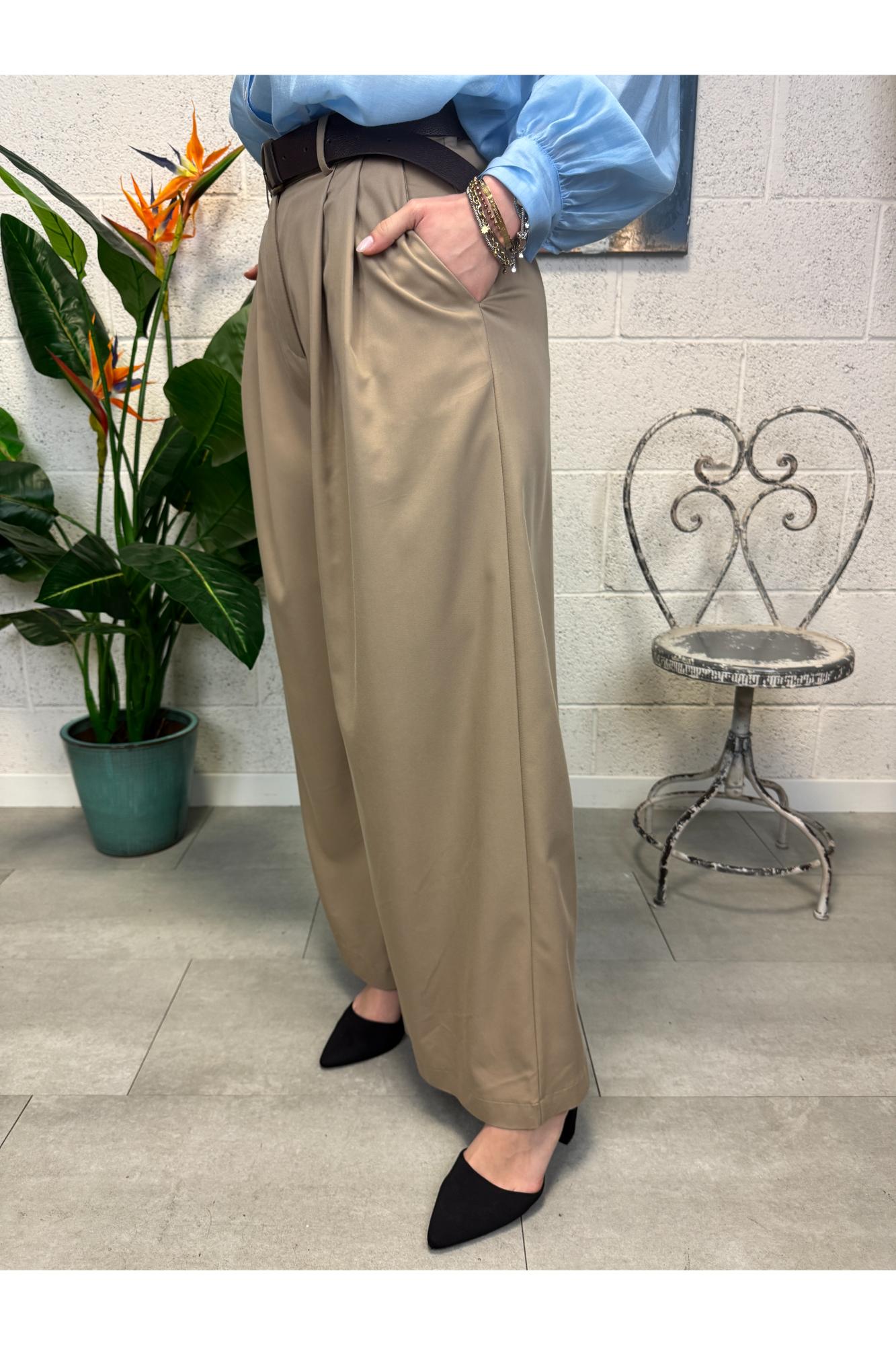 SUSY MIX Pantalone palazzo Susy mix Fango