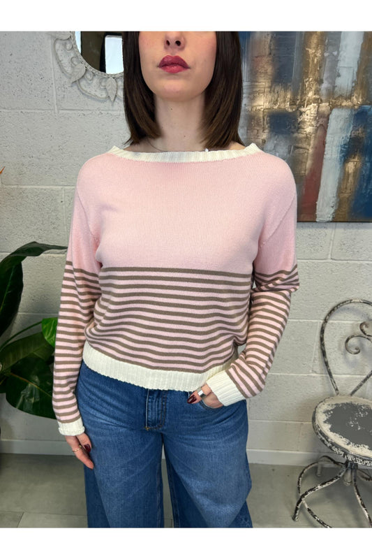 SUSY MIX Maglia rigat Susy mix Panna