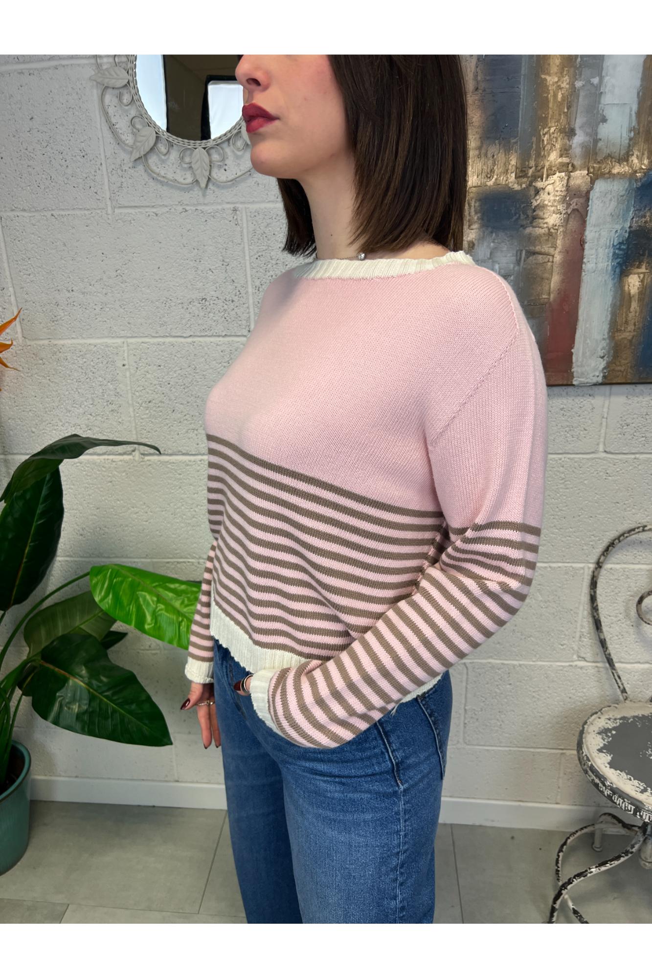 SUSY MIX Maglia rigat Susy mix Panna