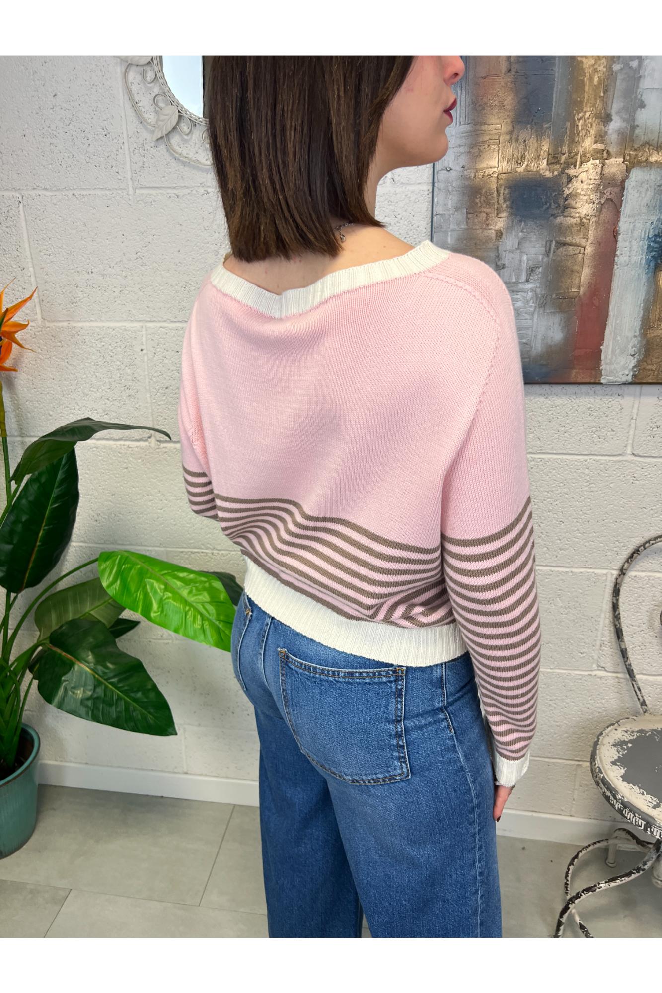 SUSY MIX Maglia rigat Susy mix Panna