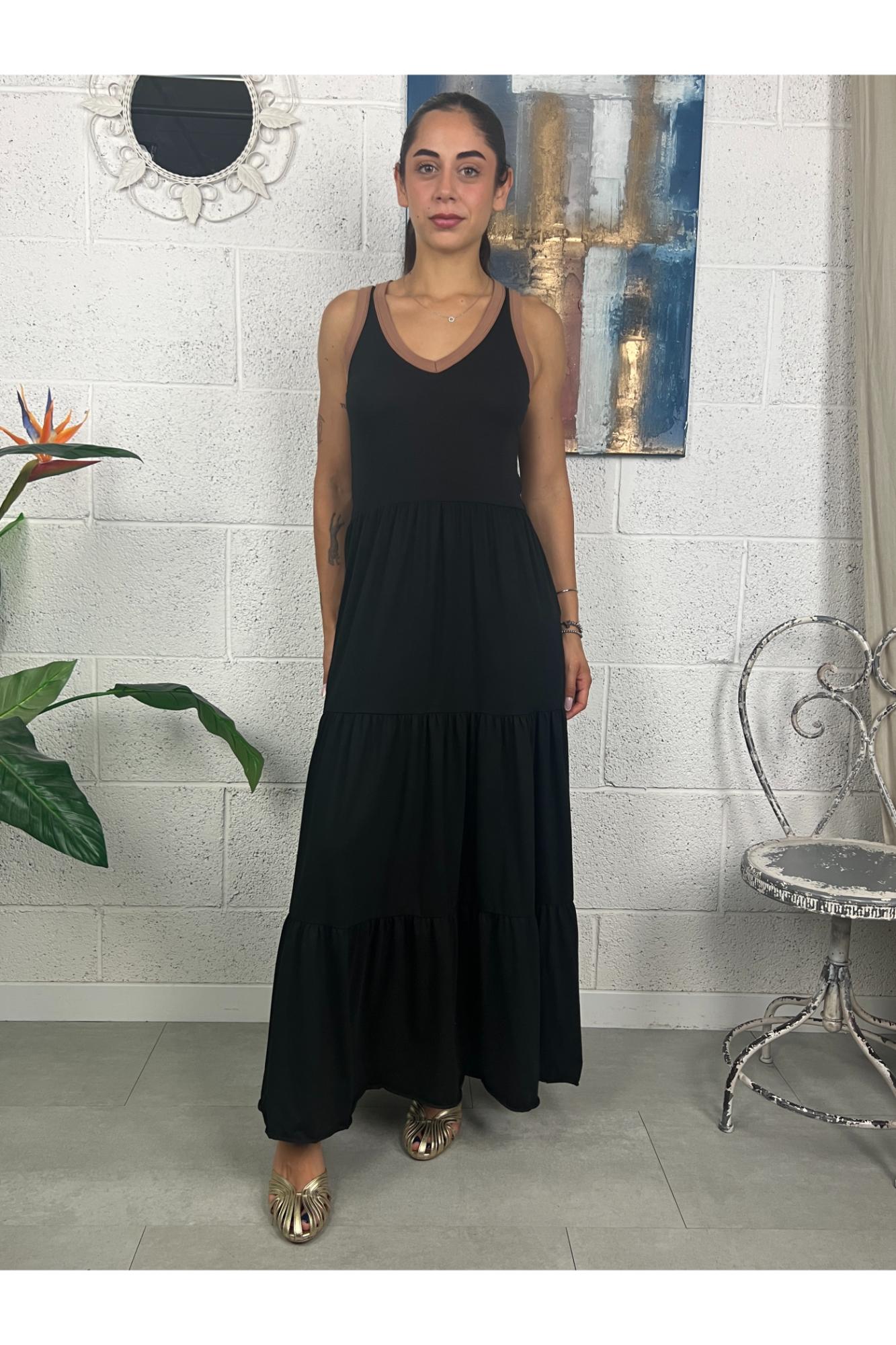 SUSY MIX Abito con profili a contrasto Susy mix Nero