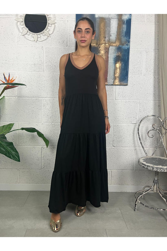 SUSY MIX Abito con profili a contrasto Susy mix Nero