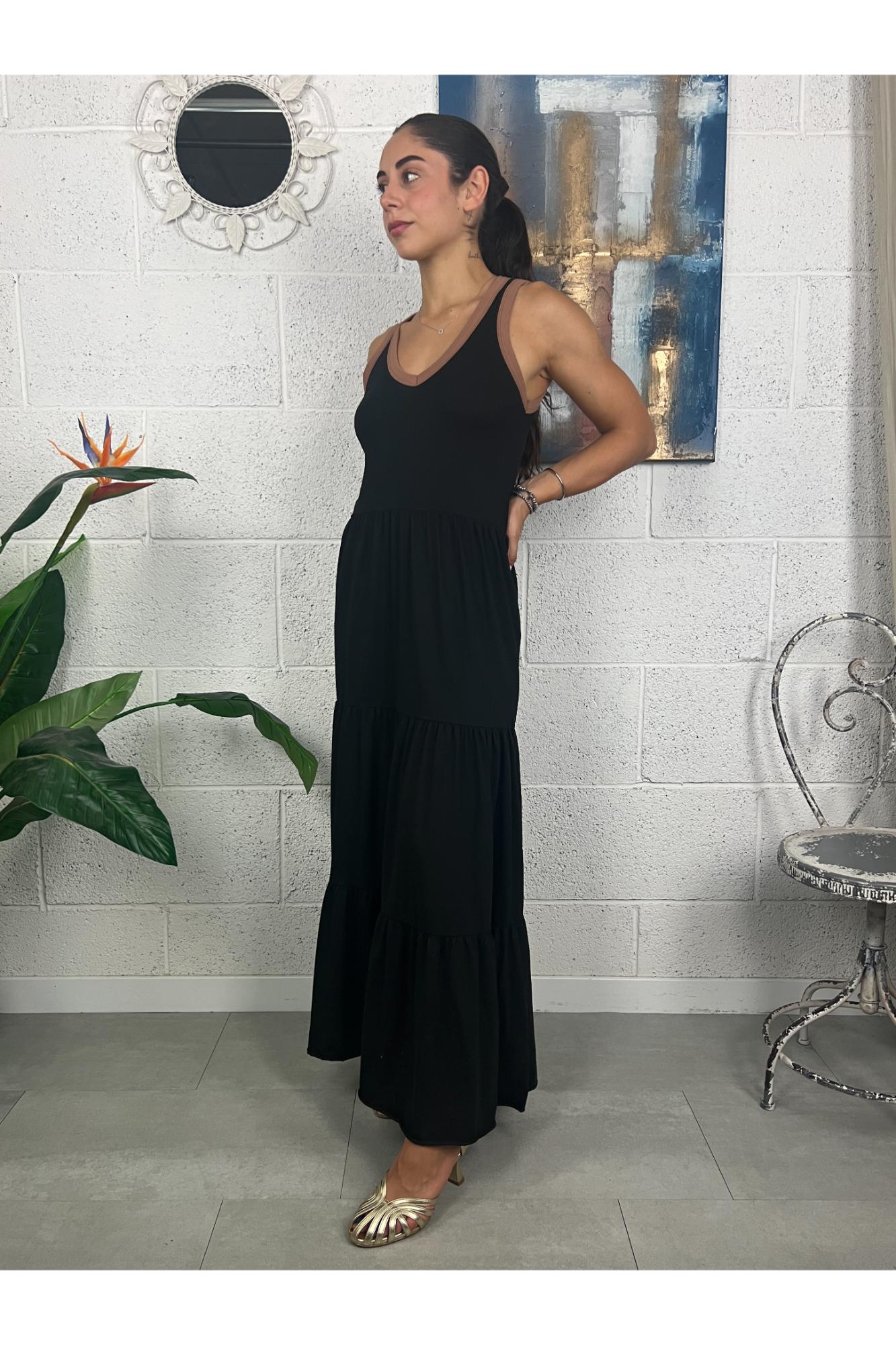SUSY MIX Abito con profili a contrasto Susy mix Nero