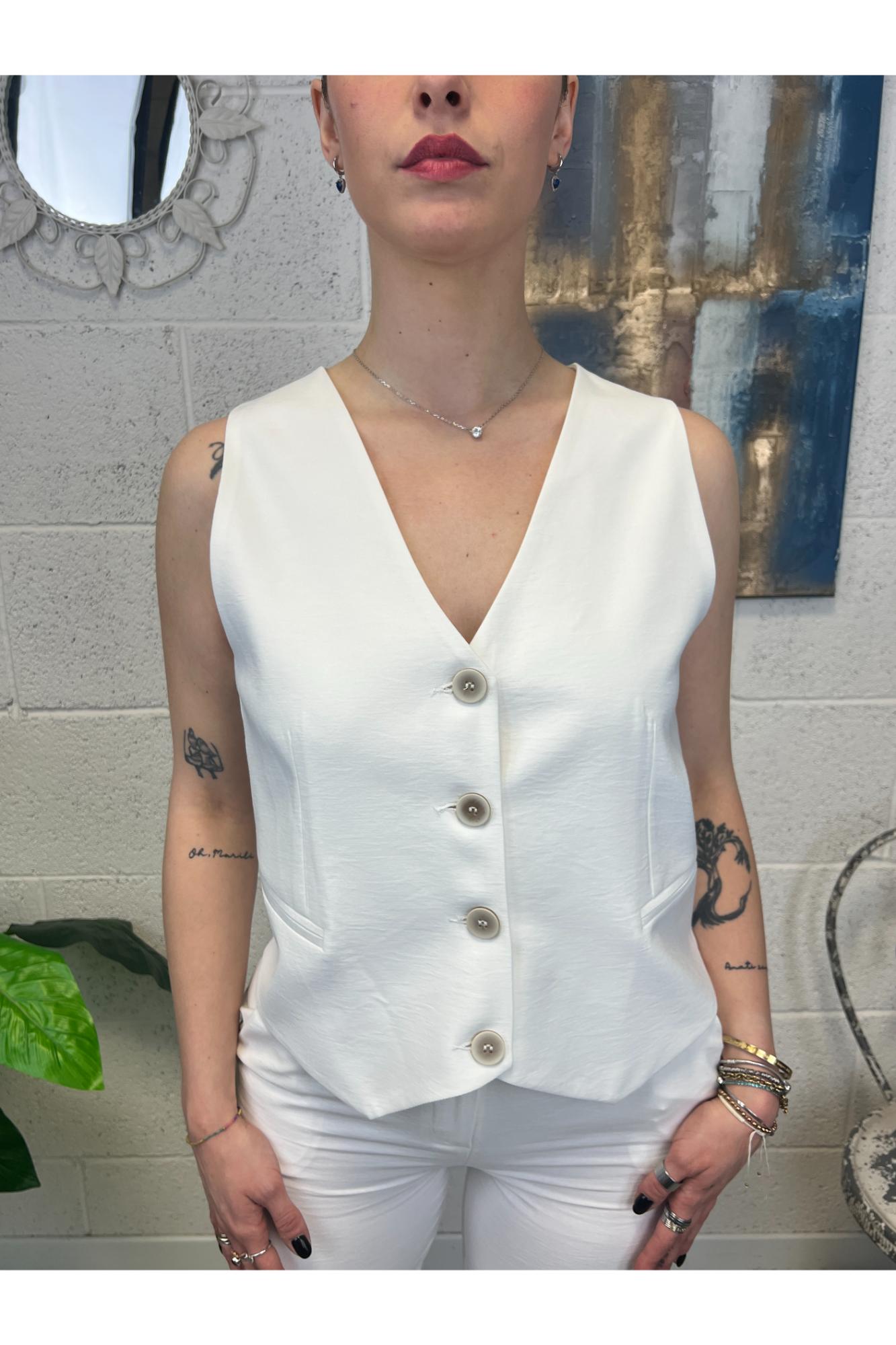 SUSY MIX Completo gilet e pantalone Susy mix Bianco