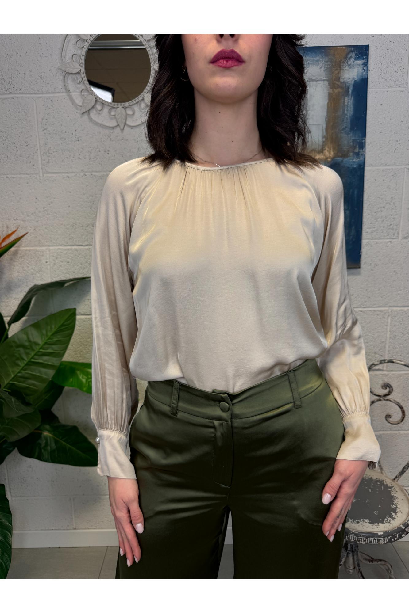 SUSY MIX Blusa girocollo Susy mix Beige