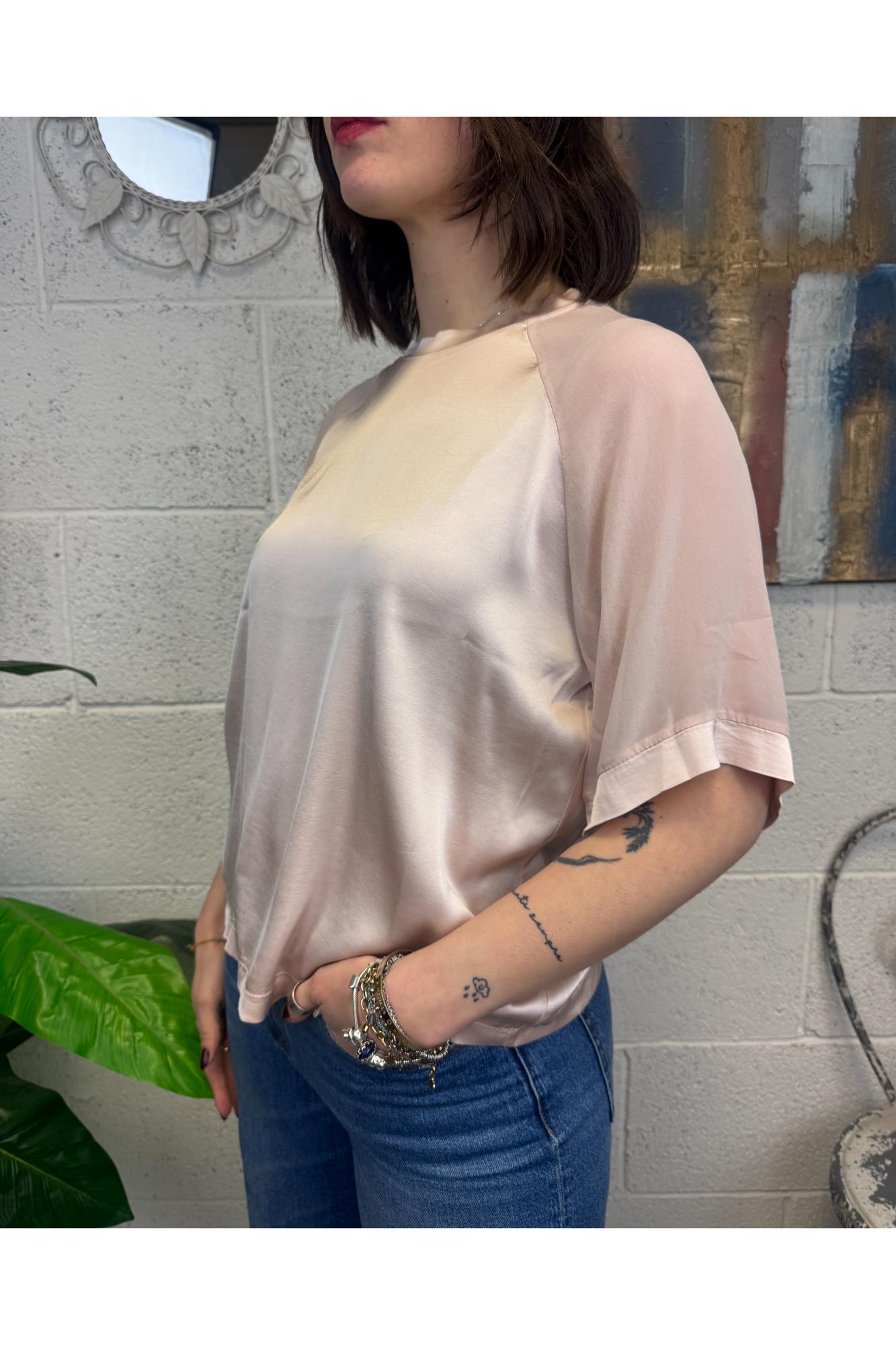 SUSY MIX Maglia con manica in tulle Susy mix Rosa