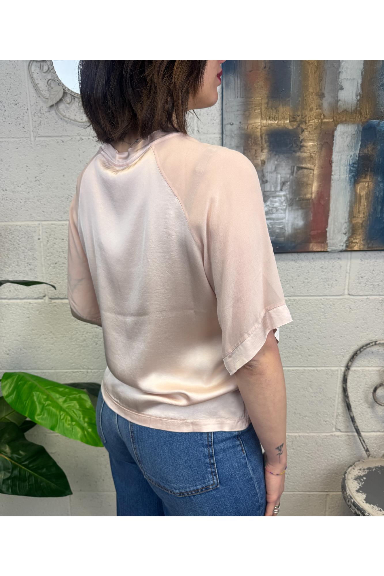 SUSY MIX Maglia con manica in tulle Susy mix Rosa