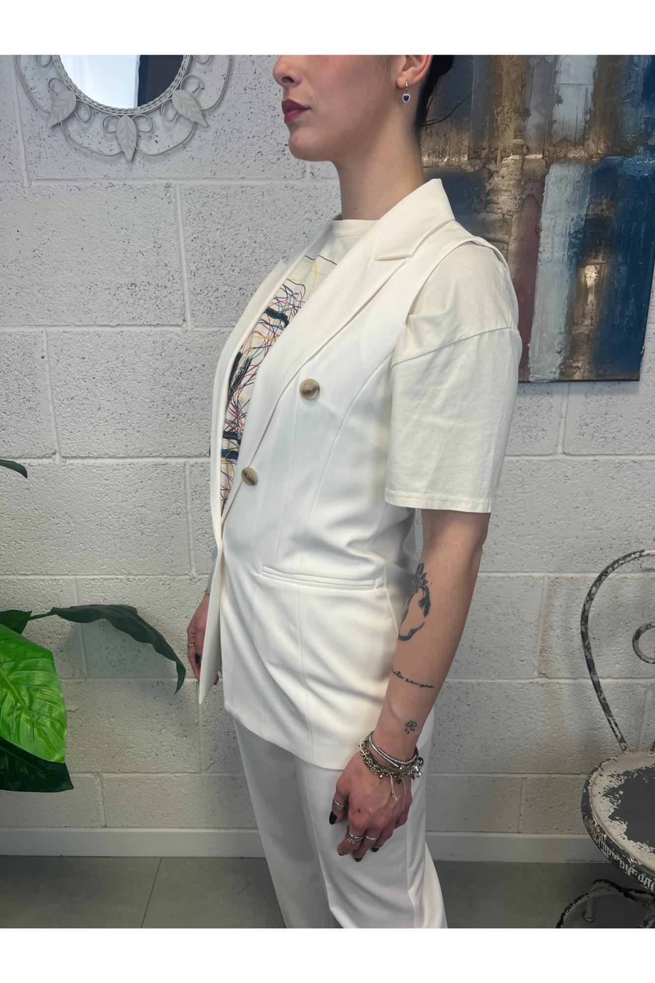 SUSY MIX Gilet doppio petto Susy mix Latte