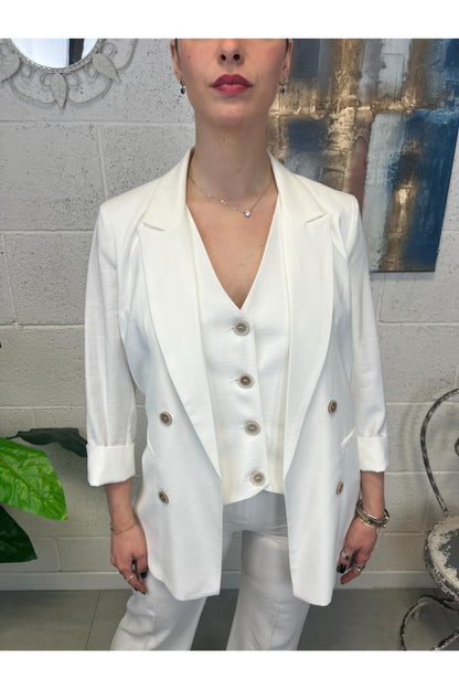 SUSY MIX Giacca doppio petto aperta Susy mix Bianco