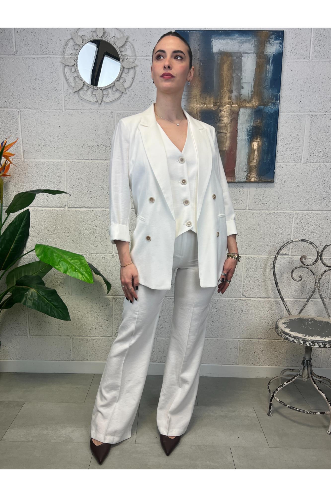 SUSY MIX Giacca doppio petto aperta Susy mix Bianco