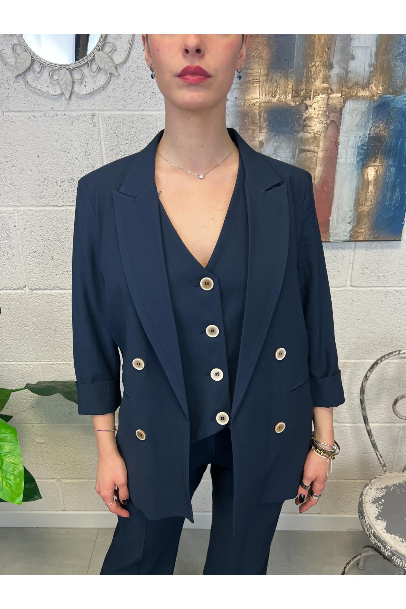 SUSY MIX Giacca doppio petto aperta Susy mix Blu