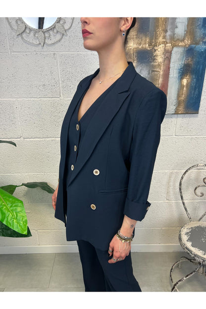 SUSY MIX Giacca doppio petto aperta Susy mix Blu
