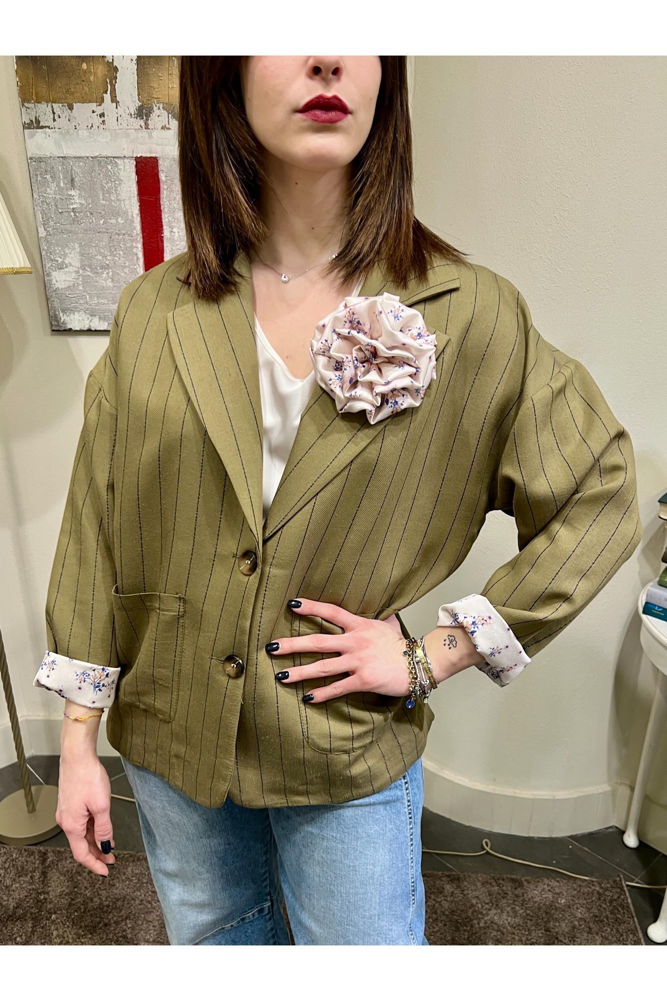 SUSY MIX Giacca gessato Susy mix Verde