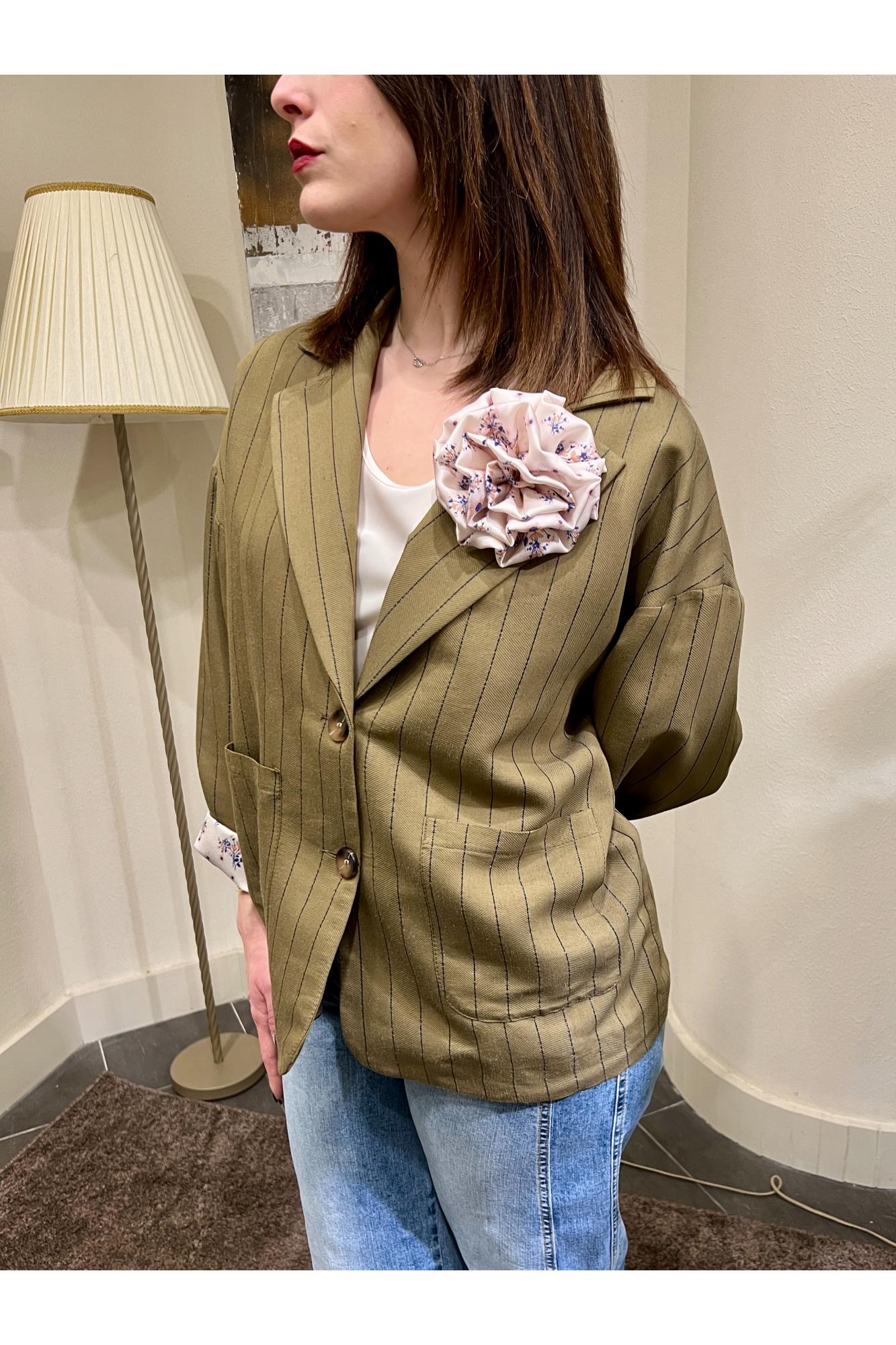 SUSY MIX Giacca gessato Susy mix Verde