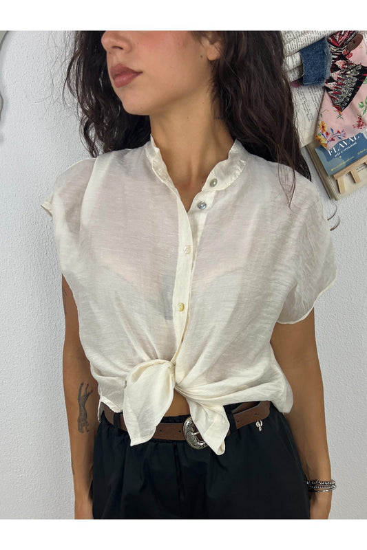 SUSY MIX Camicia alla coreana Susy mix Burro
