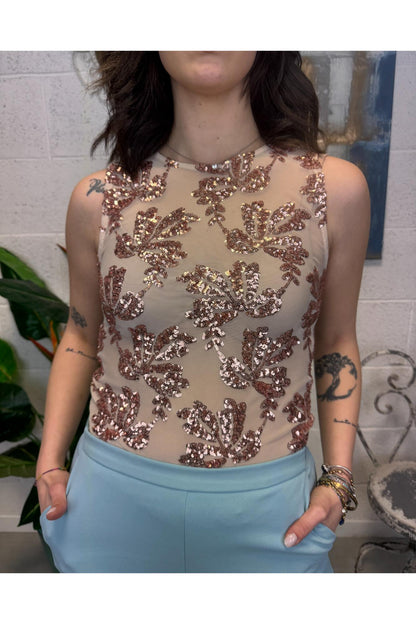 SUSY MIX Canottiera paillettes Susy mix Rosa