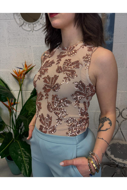 SUSY MIX Canottiera paillettes Susy mix Rosa