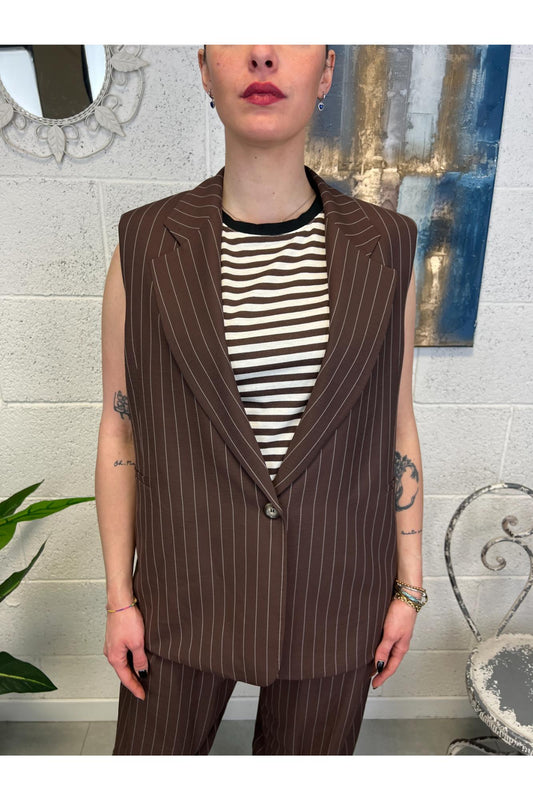 SUSY MIX Gilet gessato Susy mix Moro