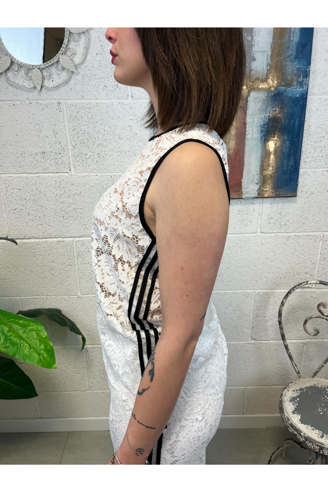 SUSY MIX smanicato di pizzo Bianco